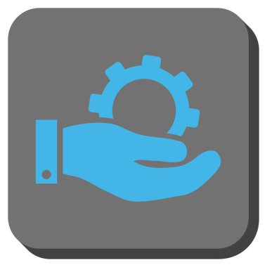 Hizmet yuvarlak kare vektör simgesi