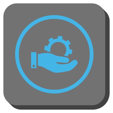 Hizmet yuvarlak kare vektör simgesi