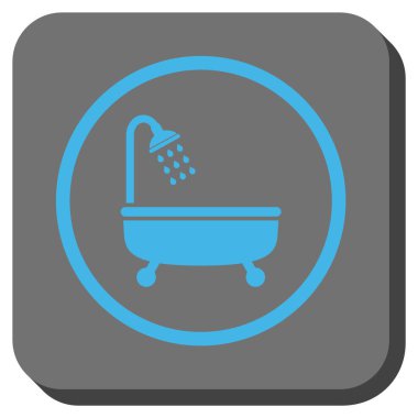 Duş Banyo yuvarlak kare vektör simgesi