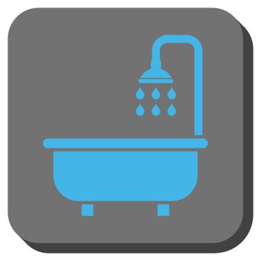 Duş Banyo yuvarlak kare vektör simgesi