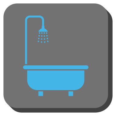 Duş Banyo yuvarlak kare vektör simgesi