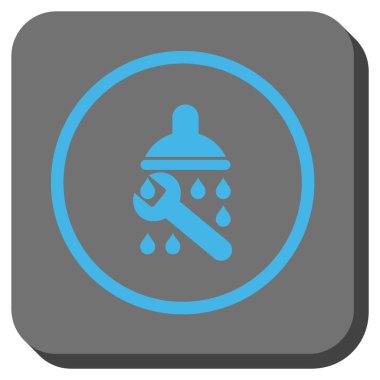 Duş sıhhi tesisat yuvarlak kare vektör simgesi