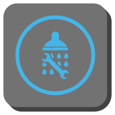 Duş sıhhi tesisat yuvarlak kare vektör simgesi