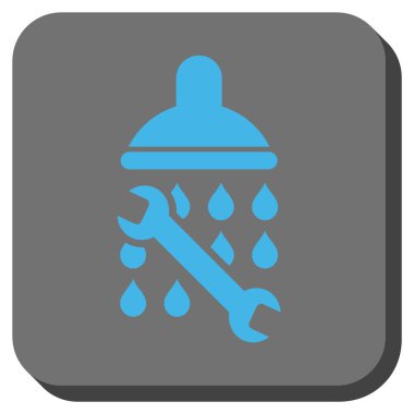 Duş sıhhi tesisat yuvarlak kare vektör simgesi