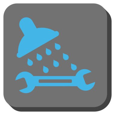 Duş sıhhi tesisat yuvarlak kare vektör simgesi