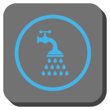 Duş musluk yuvarlak kare vektör simgesi