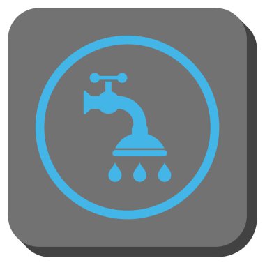 Duş musluk yuvarlak kare vektör simgesi