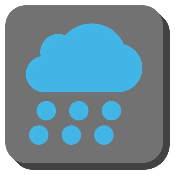 Nube de lluvia redonda cuadrado Vector icono — Archivo Imágenes Vectoriales