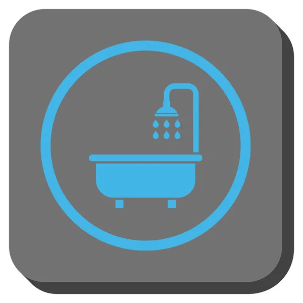 Chuveiro banho arredondado vetor quadrado ícone — Vetor de Stock