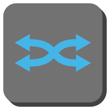 Okları yatay yuvarlak kare vektör simge shuffle