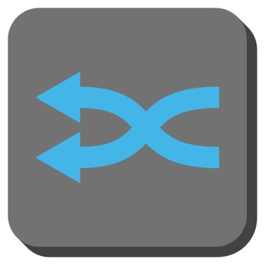 Shuffle oklar sola yuvarlak kare vektör simgesi