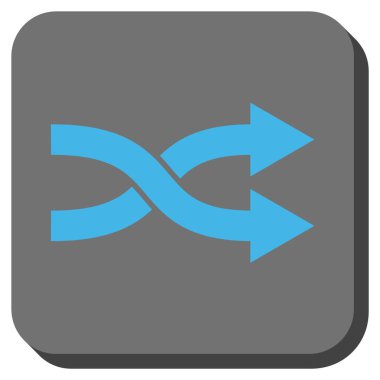 Oklar sağ yuvarlak kare vektör simge shuffle