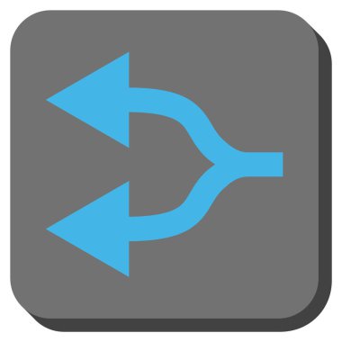 Split oklar sola yuvarlak kare vektör simgesi