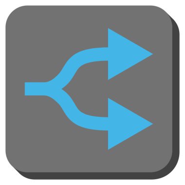 Bölünmüş oklar sağ yuvarlak kare vektör simgesi