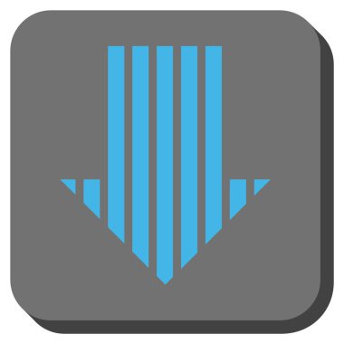 Yuvarlatılmış Kare vektör simgesi aşağı çizgili ok