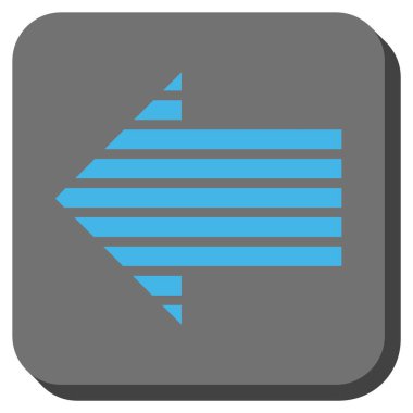 Şerit ok sol yuvarlak kare vektör simgesi