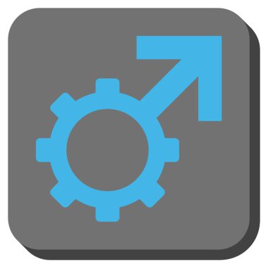 Teknolojik Potence yuvarlak kare vektör simgesi