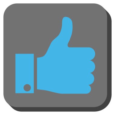 Başparmak yukarı yuvarlak kare vektör simgesi