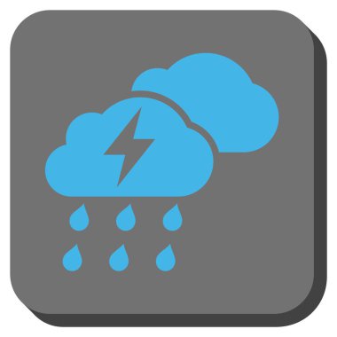 Fırtına bulutları yuvarlak kare vektör simgesi