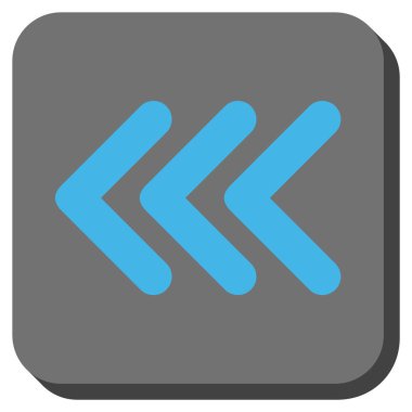 Üçlü ok ucu sol yuvarlak kare vektör simgesi