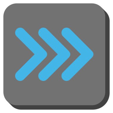 Üçlü ok ucu sağ yuvarlak kare vektör simgesi