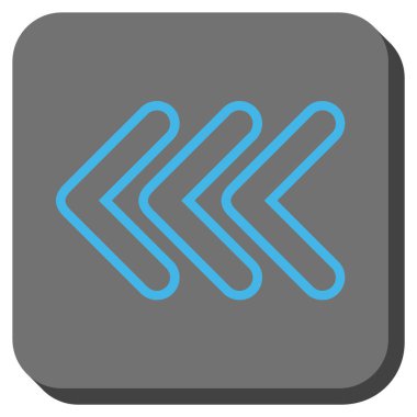 Üçlü işaretçisini sola yuvarlak kare vektör simgesi