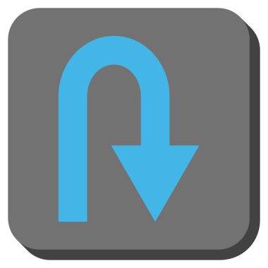 U dönüş yuvarlak kare vektör simgesi