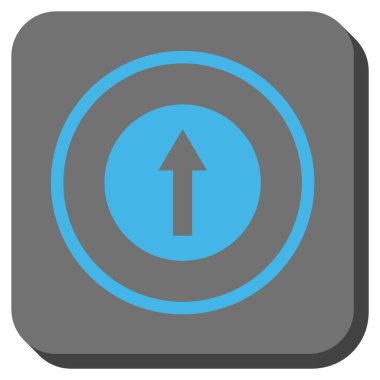 Yukarı yönlü ok yuvarlak kare vektör simgesi