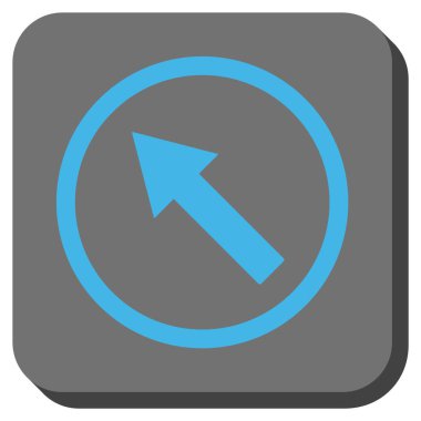 Yuvarlak yukarı-sol ok yuvarlak kare vektör simgesi