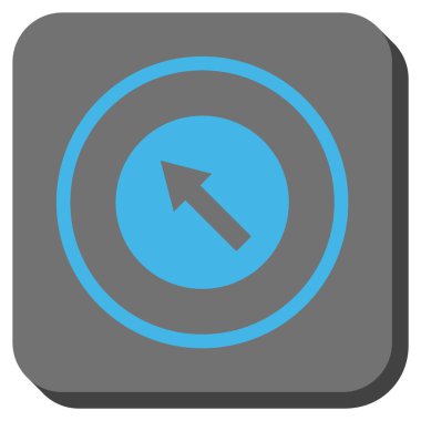 Yuvarlak yukarı-sol ok yuvarlak kare vektör simgesi