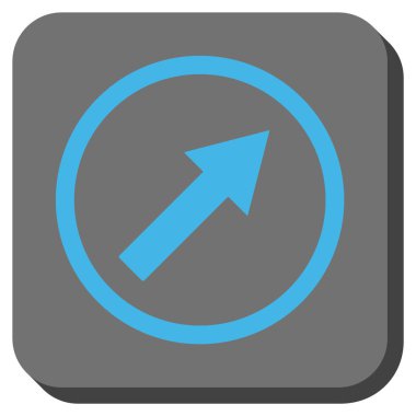 Yukarı sağ yuvarlak ok yuvarlatılmış kare vektör simgesi