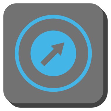 Yukarı sağ yuvarlak ok yuvarlatılmış kare vektör simgesi