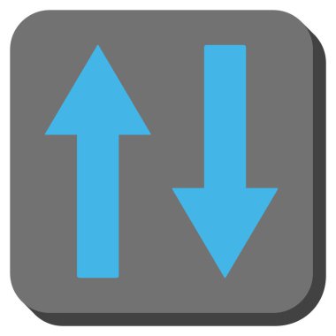 Dikey Çevir okları yuvarlak kare vektör simgesi