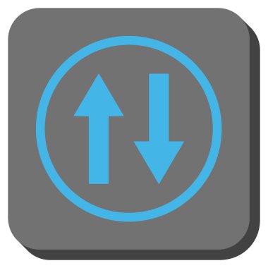 Dikey Çevir okları yuvarlak kare vektör simgesi