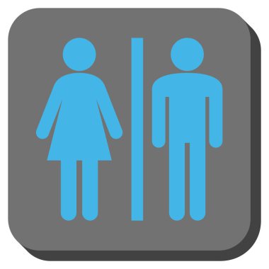 WC kişi yuvarlak kare vektör simgesi