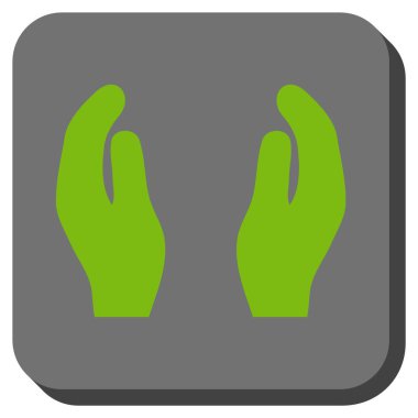 Alkış eller yuvarlatılmış kare vektör simgesi