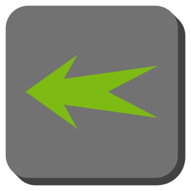 Ok sol yuvarlak kare vektör simgesi