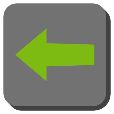 Ok sol yuvarlak kare vektör simgesi