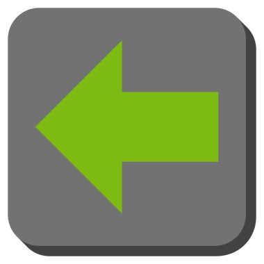 Ok sol yuvarlak kare vektör simgesi