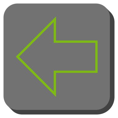 Ok sol yuvarlak kare vektör simgesi