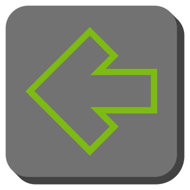 Ok sol yuvarlak kare vektör simgesi