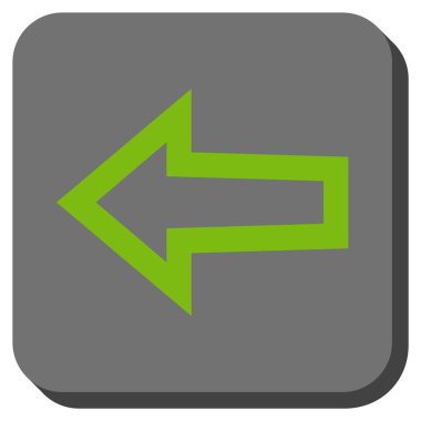 Ok sol yuvarlak kare vektör simgesi