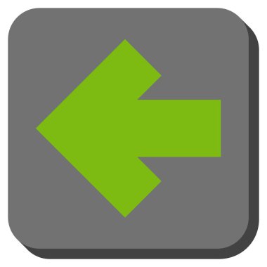 Ok sol yuvarlak kare vektör simgesi