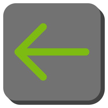 Ok sol yuvarlak kare vektör simgesi