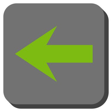 Ok sol yuvarlak kare vektör simgesi