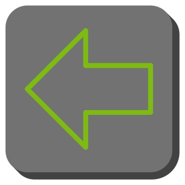 Ok sol yuvarlak kare vektör simgesi