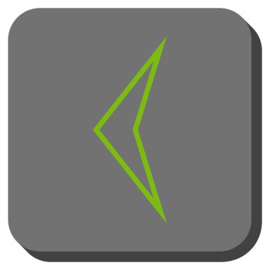 Ok ucu sol yuvarlak kare vektör simgesi