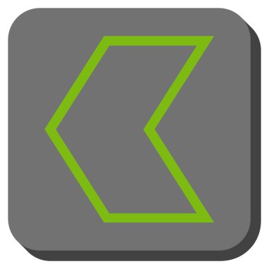 Ok ucu sol yuvarlak kare vektör simgesi