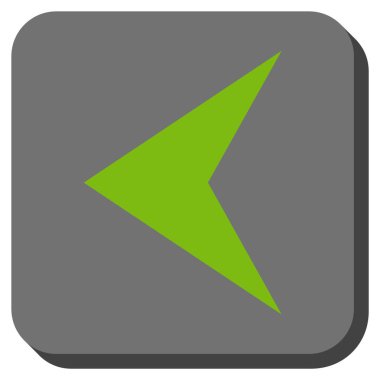 Ok ucu sol yuvarlak kare vektör simgesi