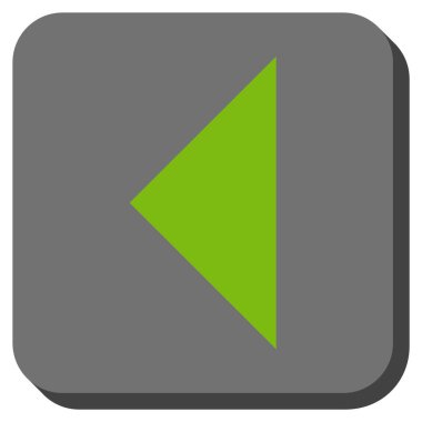 Ok ucu sol yuvarlak kare vektör simgesi